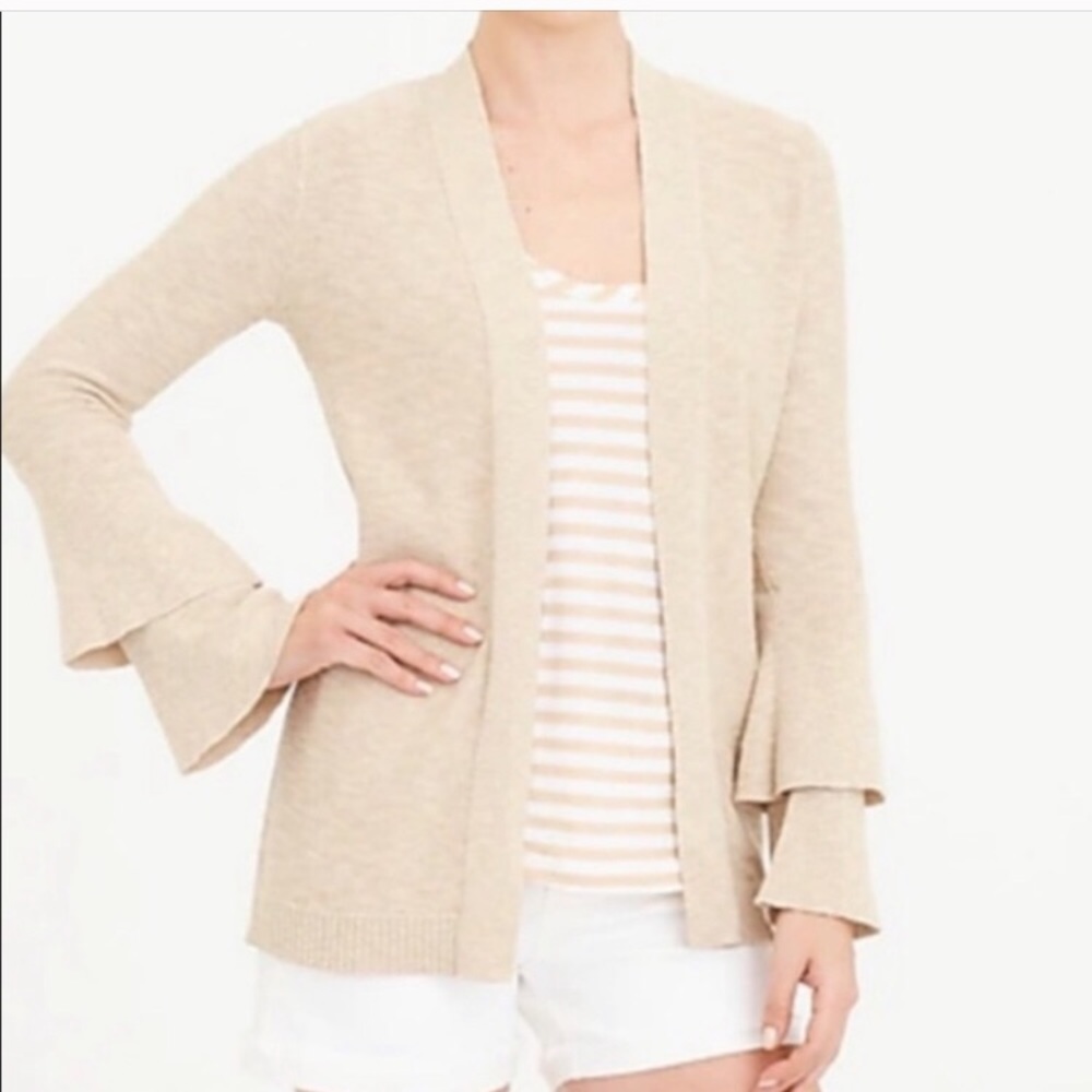 Jcrew bell sleeve open front sweater